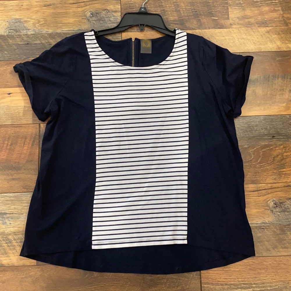 Anne Klein navy dress top tshirt material. Sz 1X